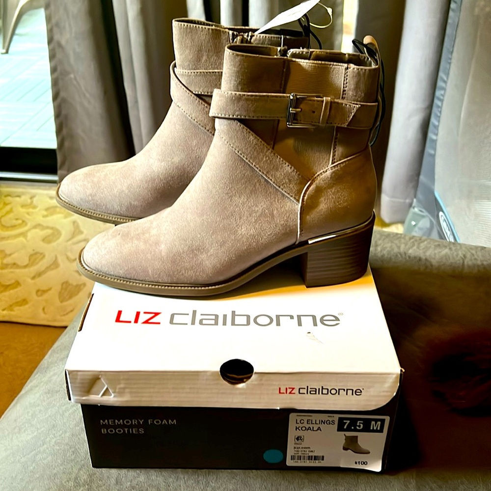 Liz Claiborne Light Beige Booties. Never worn with tags